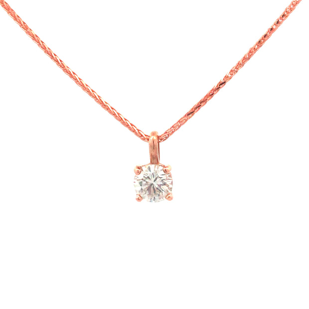 4 Prong Rose Gold Pendant Mounting With Bail.