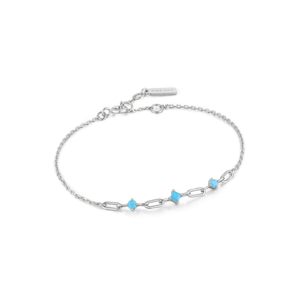 Sterling Silver Into The Blue Silver Turquoise Link Bracelet