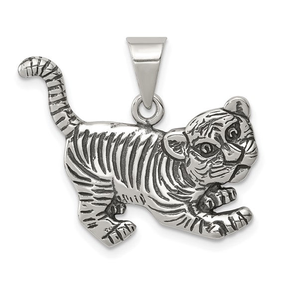 Sterling Silver Antique Tiger Charm