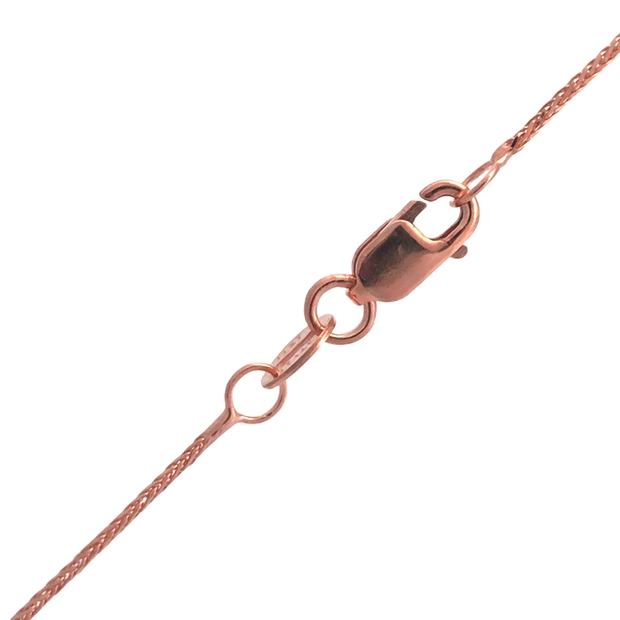 14Kt Rose Gold 18" .5mm Baby Diamond Cut Wheat Chain With Lobster Clas