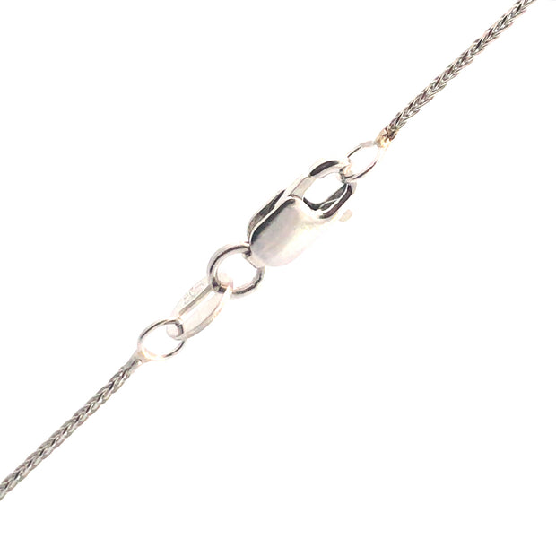 14Kt White Gold 24" .5mm Baby Diamond Cut Wheat Chain With Lobster Cla