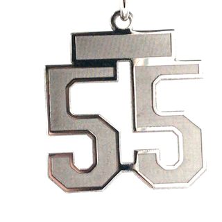 Sterling SilverRhodium-plated Satin Number 55 Charm