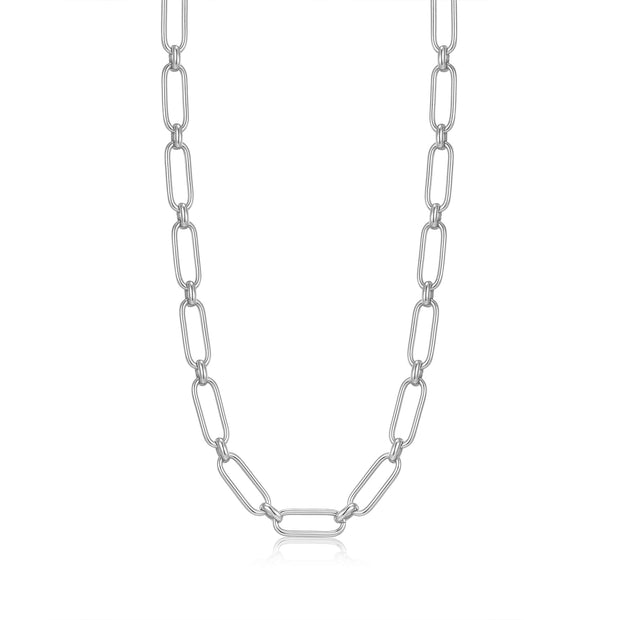 Sterling Silver Cable Connect Chunky Chain Necklace