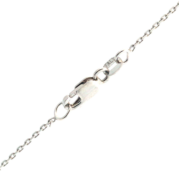 14Kt White Gold 17" .6mm Diamond Cut Cable Chain With Lobster Clasp 1.