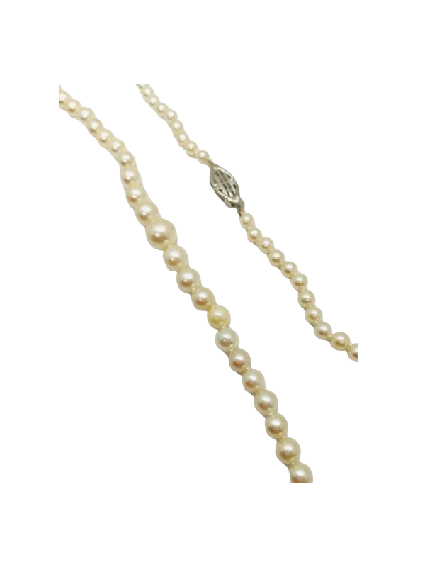Akoya Cultured Pearl Strand, "B" Quality, 86 Pearl Strand Graduated From 3.5mm to 7.5mm  17"