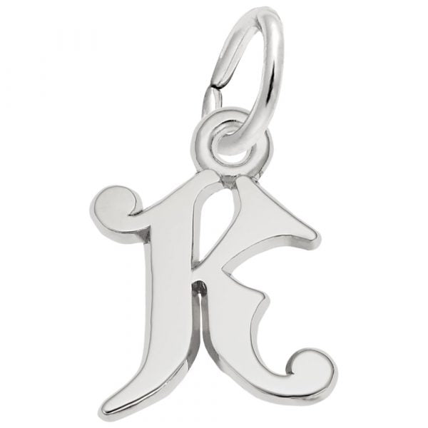 Sterling Silver  Initial-K Charm.