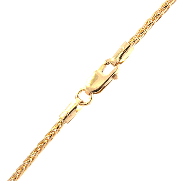 14Kt Yellow Gold 24" 1.5mm Diamond Cut Wheat Chain With Lobster Clasp