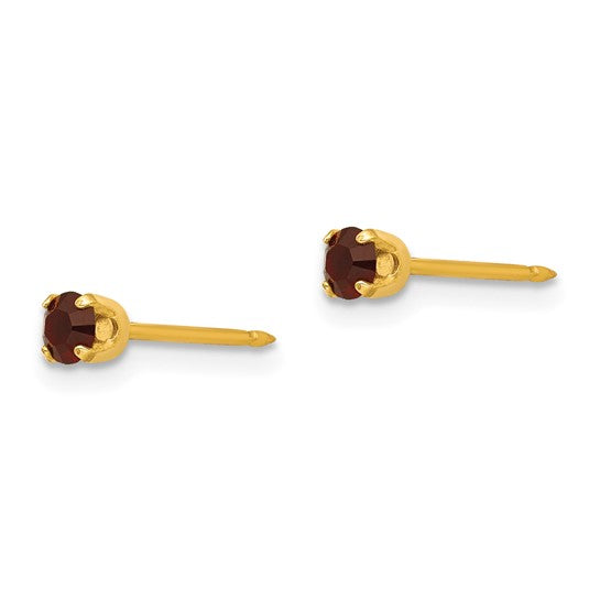 14Kt Yellow Gold 3m Birthstone Earring; January
