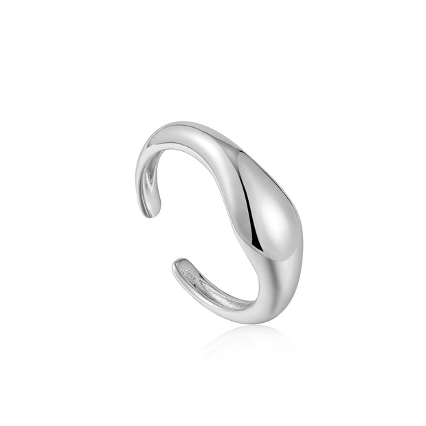 Sterling Silver Wave Adjustable Ring