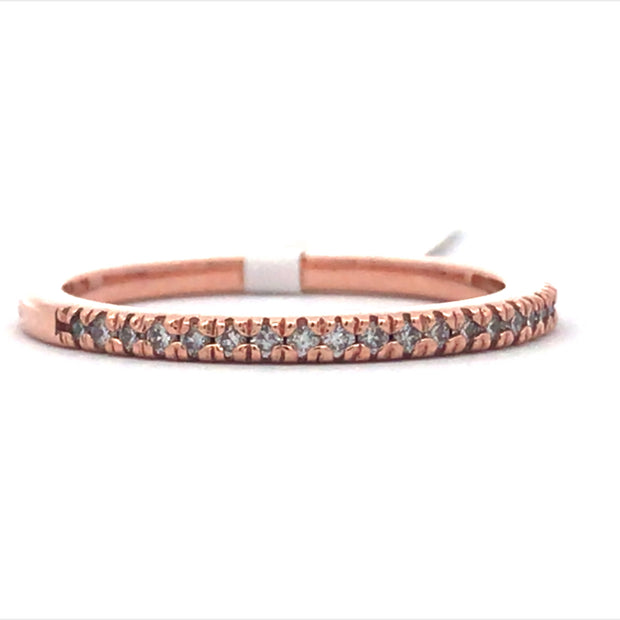 14Kt Rose Gold Wedding Band with 22 Round Prong set Diamonds .18ct TDW SI1 GHGoes with 100-1205