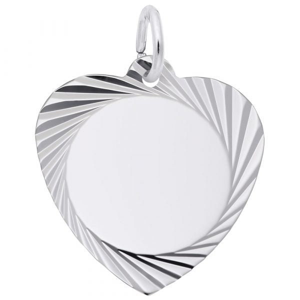 Sterling Silver Heart Disc Charm