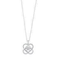 Sterling Silver Love's Crossing Pendant With 20 Diamonds .10Tdw GH Si3 With 18 Inch Chain
