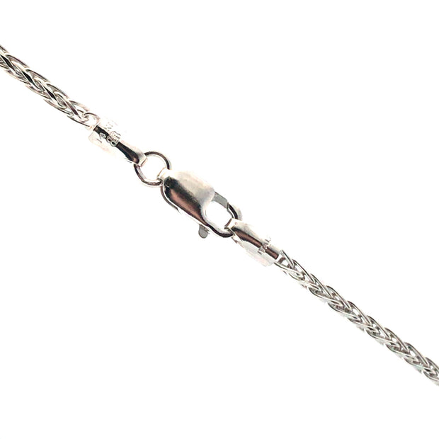 14Kt White Gold 22" 1.5mm Diamond Cut Wheat Chain With Lobster Clasp 7