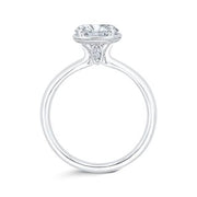 14K White Gold Diamond Engagement Ring Mounting With 2 Marquise Shaped