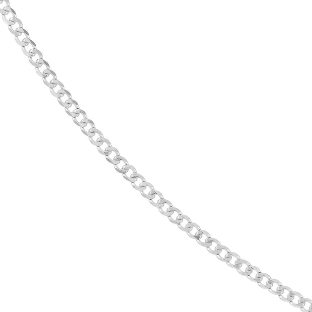 14kt White Gold 2.70mm Open Curb Chain 7.25 inch 2.78gr
