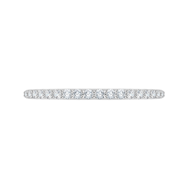 14K White Gold Diamond Wedding Band With 18 Round Diamonds .24Ct Tdw Si2 GH, Goes With 100-1316
