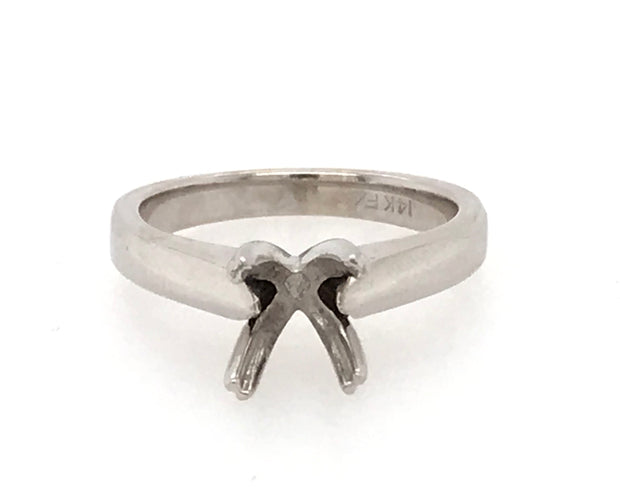 14kt White Gold Solitaire Engagement Ring Mounting