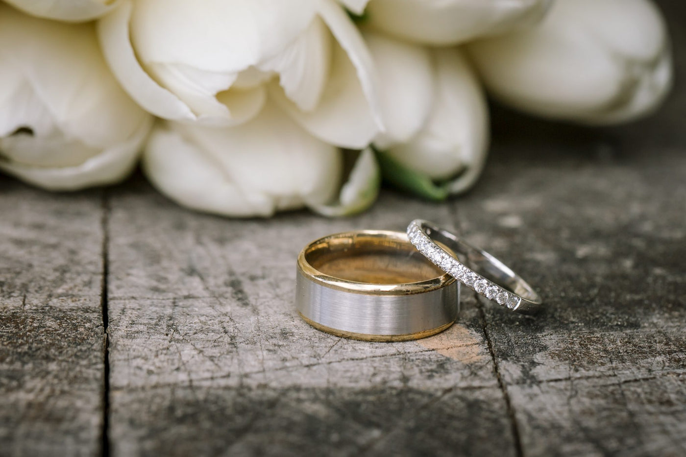 Matching Meteorite Wedding Rings with Polished Gold | Jewelry by Johan -  Jewelry by Johan