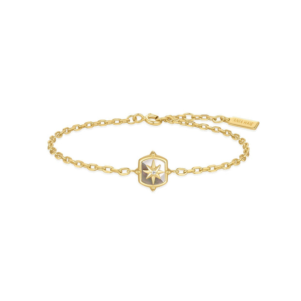 Sterling Silver Yellow Gold Plated Colour-Block Mother of Pearl Star B