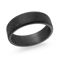 Black Tantalum Ring With Brushed Finish 7mm Size 10