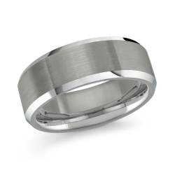 Tungsten Band 8mm With Brushed Finish Size 10