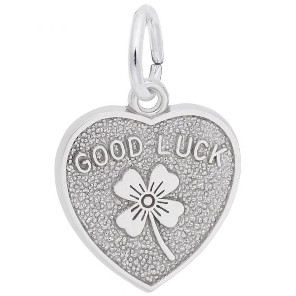 Sterling Silver  Good Luck Heart Charm