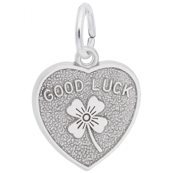 Sterling Silver Good Luck Heart Charm