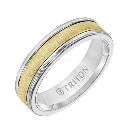 8mm Tungsten BaseHerringbone Milgrain 14K Insert Band