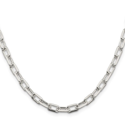 Sterling Silver 18 Inch  5.5mm Diamond Cut Long Link Cable Chain