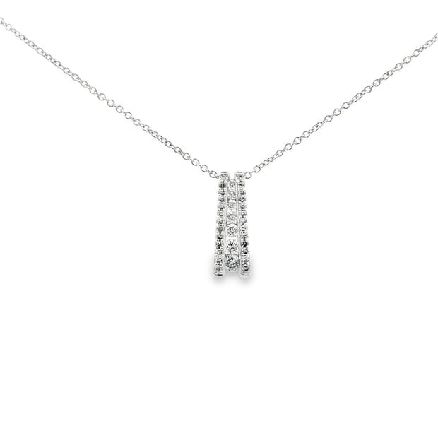 10k White Gold Natural Diamond Pendant With 35 Diamonds at 0.25 tdw On
