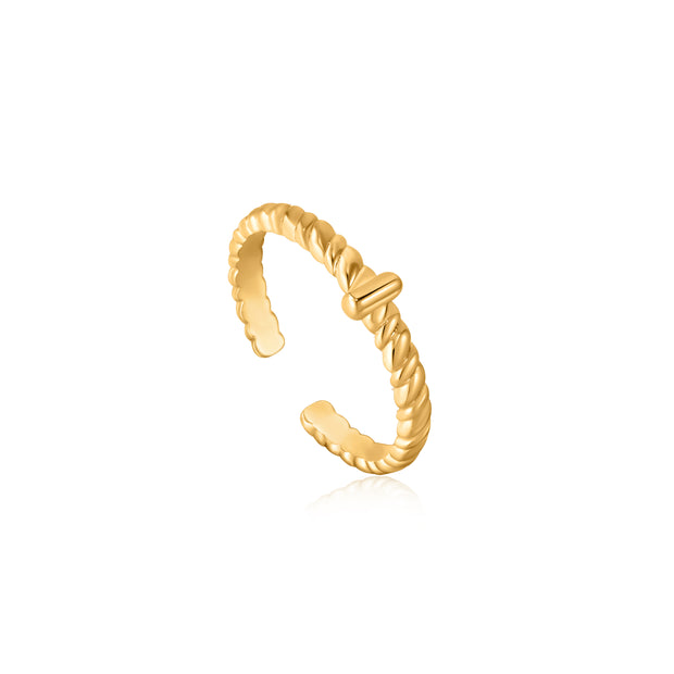 ANIA HAIE ROPES  DREAMS GOLD ROPE TWIST ADJUSTABLE RING