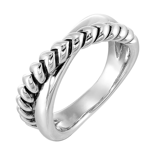 Sterling Silver X Design Fashion Ring