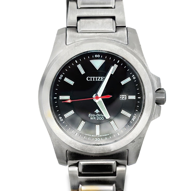 Men's Citizens ProMaster Tough Stainless Steel watch with Black face.