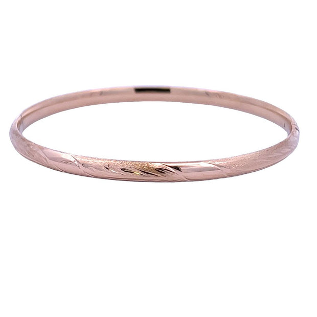18 Karat Yellow Gold Diamond Cut Finished Hinged Bangle Bracelet Weigh