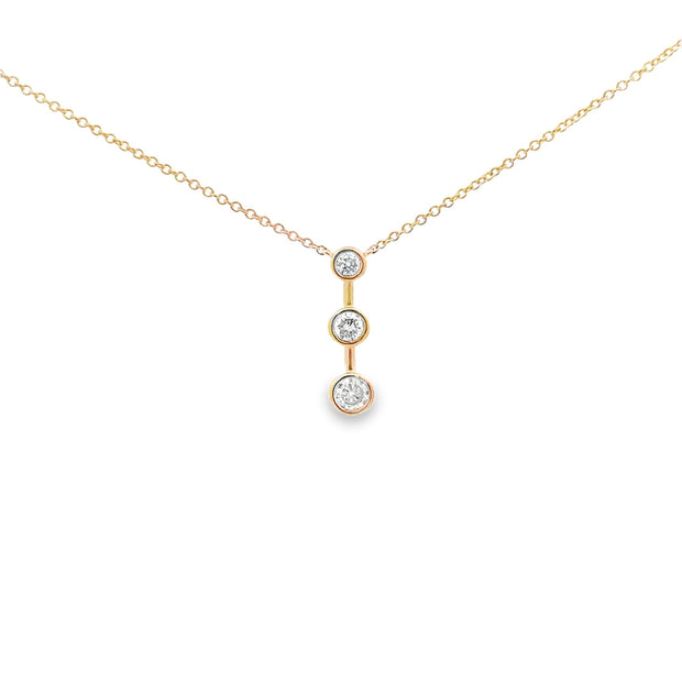 10k Yellow Gold Natural Diamond Pendant With 3 Diamonds At 0.25 tdw On