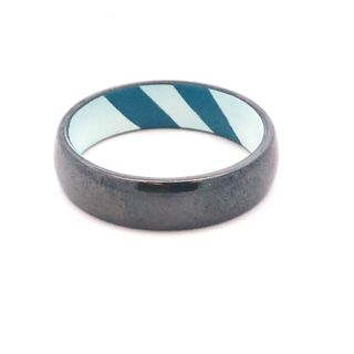 6mm Black Ceramic High Polish Dome WIth Blue and White Cerakote Sleeve