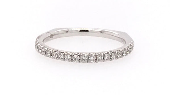 14K White Gold Wedding Band With 21 Round Diamonds .24Ct Tdw I1 HI Goes With Er 100-1062