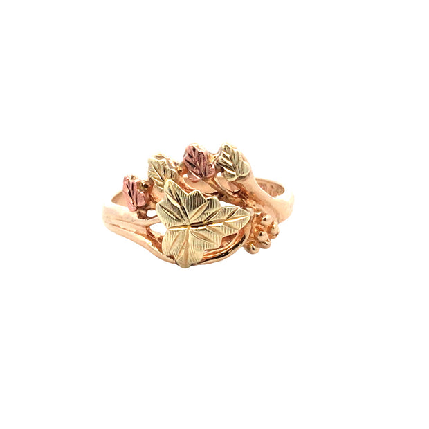Vintage 10Kt Yellow Gold, Rose Gold And Green Gold Black Hills Gold Ri