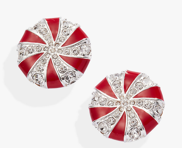 Holiday Peppermint Candy Sterling Silver Earrings