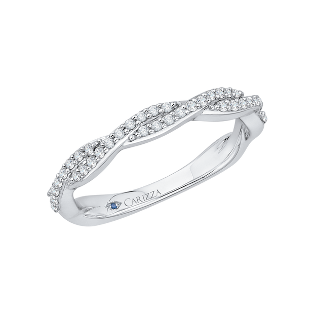 14K White Gold Wedding Band With 56 Round Diamonds Twisting Around The Ring .30Ct Tdw Vs2 H Goes With 100-1207