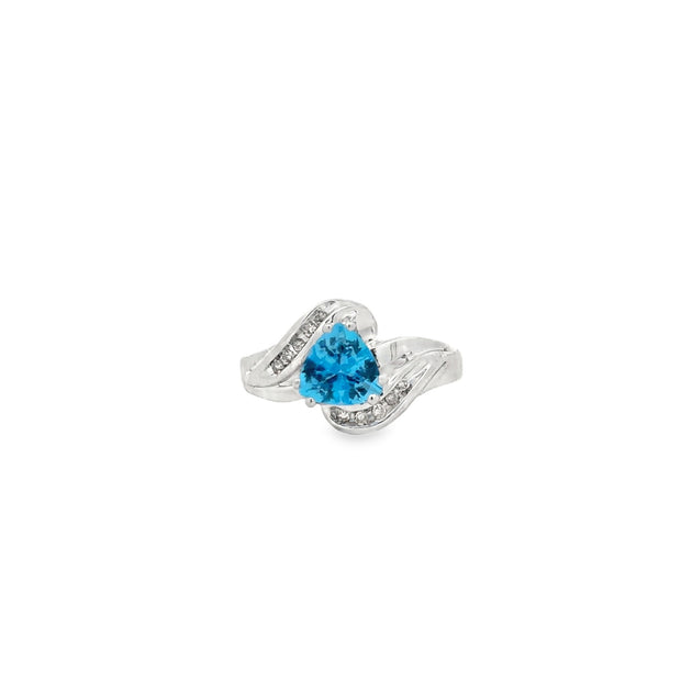 Vintage 10Kt White Gold Ring Set With 10 Round Single Cut Diamonds Wei