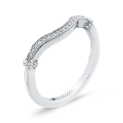 14Kt White Gold Carizza Wedding Band With 18 Round Diamonds In Miligrain Setting .08Ct Tdw Vs1 GH   Goes With 100-1312