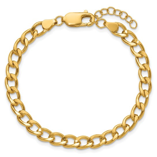 1/20 14kt Gold Filled 5.4mm Flat Curb With Lobster Clasp 6.5in With 1i