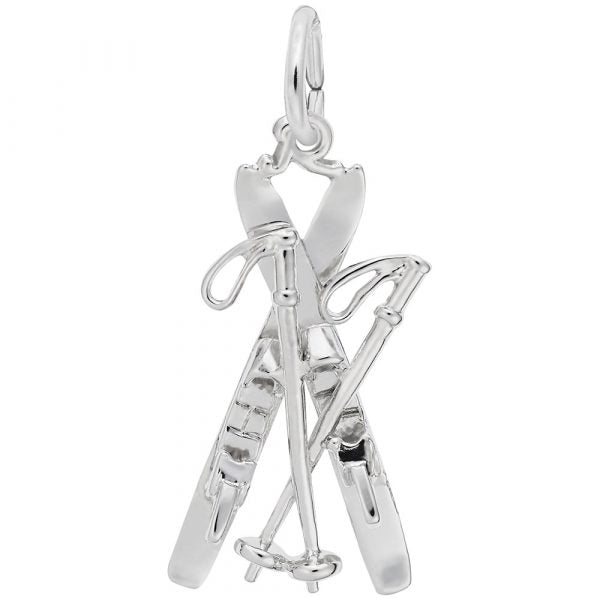Sterling Silver  Skis Charm