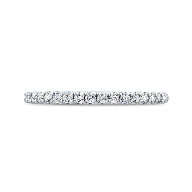 14Kt White Gold Carizza Diamond Wedding Band with 19 Round Prong Set Diamonds. .27Ct TDW VS1 GHGoes with 100-1172