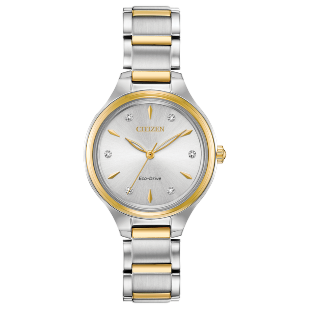 Citizen Eco-Drive  Two-Tone Stainless Steel With A Complimentary Silve