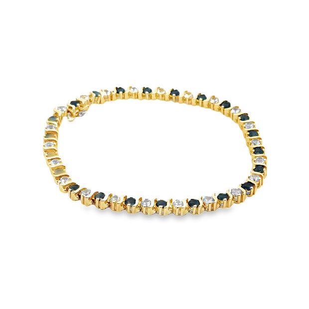 Vintage 14Kt Yellow Gold "S" Link Tennis Style Bracelet Set With Alter