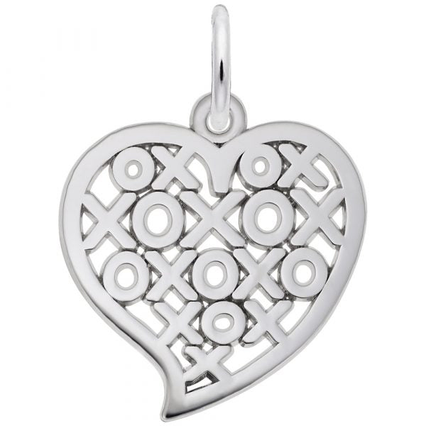 Sterling Silver XOXOXO Heart Charm