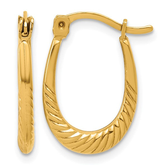 1/20 14kt Gold Filled Twisted Oval Hoop Earrings