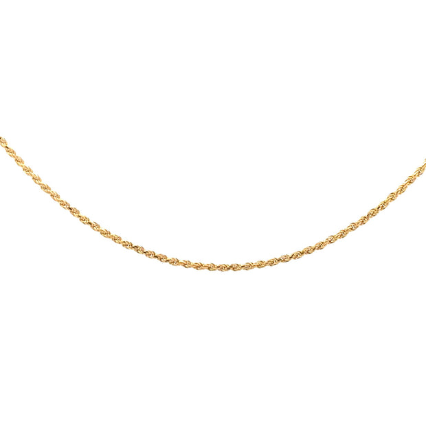 Vintage 18Kt Yellow Gold 1.4Mm Wide Rope Chain 18 Inches Long And Weig